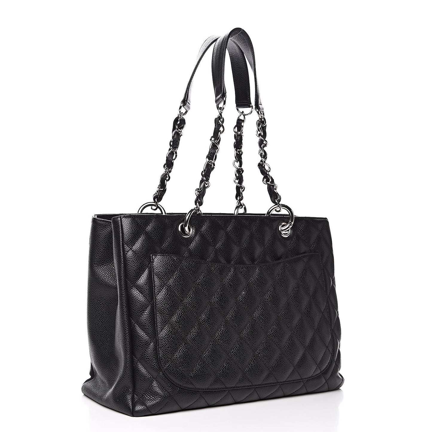Caviar Quilted Grand Shopping Tote GST Black