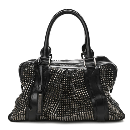 Burberry Prorsum Calfskin Studded Knight Satchel Black 1 of 15