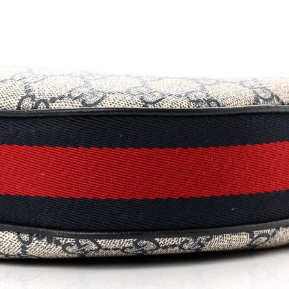 Gucci GG Supreme Monogram Textured Calfskin Web Large Attache Shoulder Bag Beige Blue 10 of 11