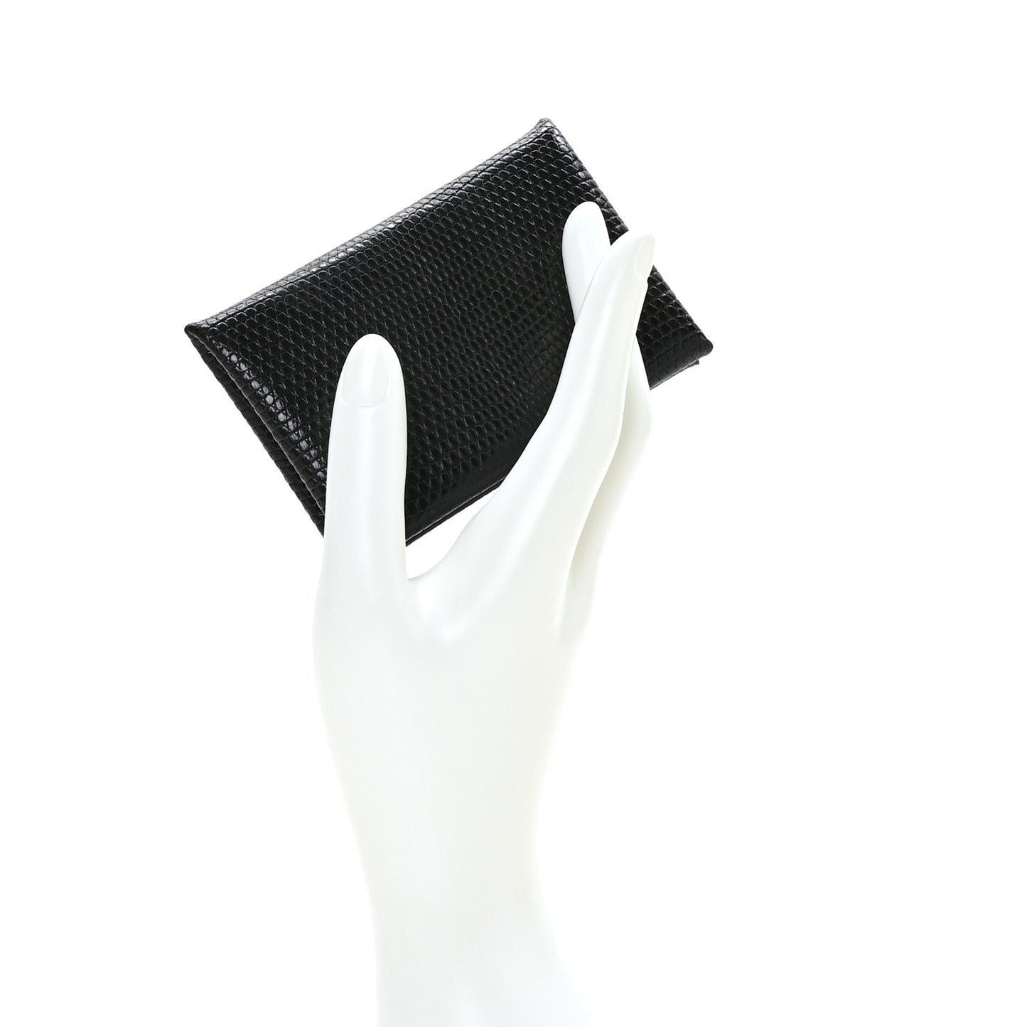Lizard Calvi Card Case Black