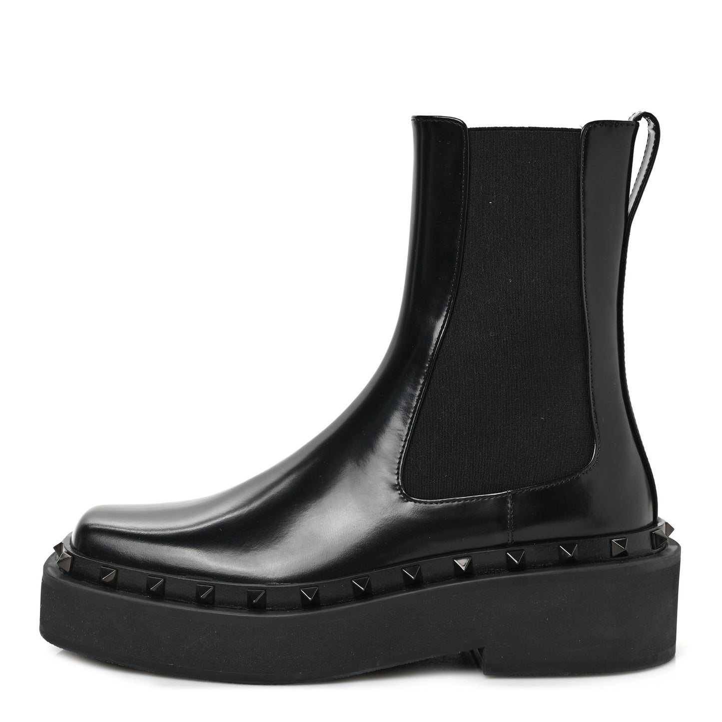 Calfskin Rockstud M-Way 30/50mm Beatle Boots 37.5 Black