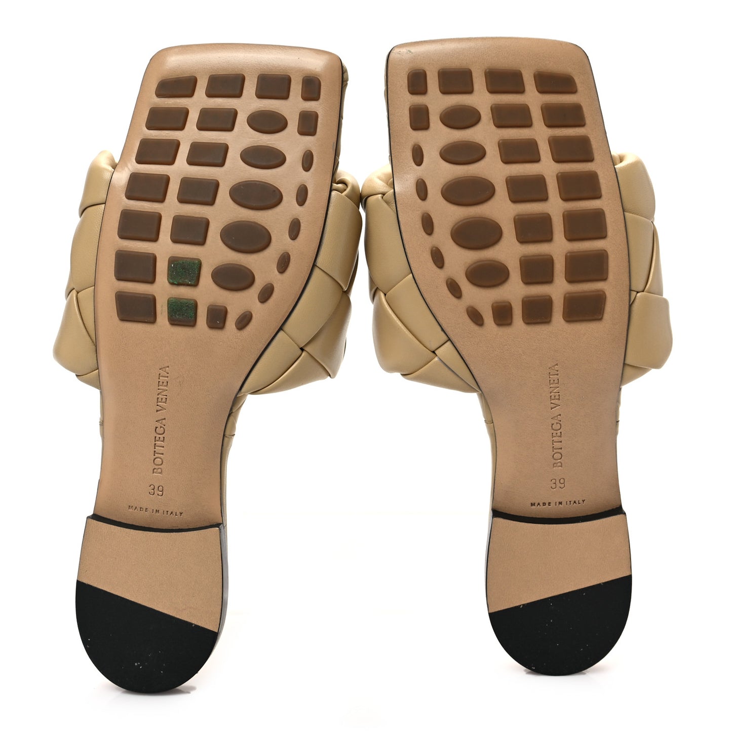 Nappa Maxi Intrecciato Lido Flat Sandals 39 Cane Sugar