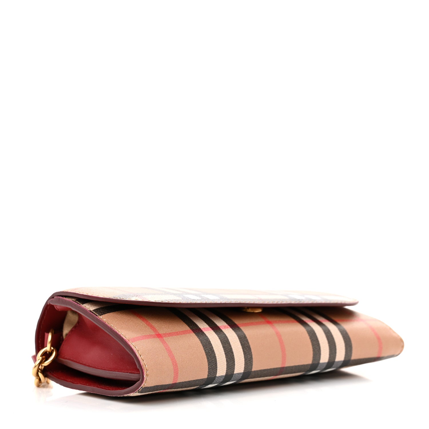 Burberry Vintage Check Henley Wallet On Chain Crimson 5 of 10