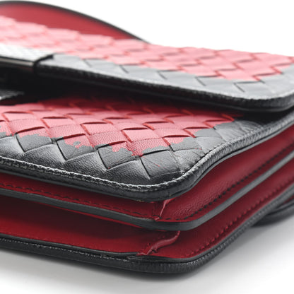 Bottega Veneta Nappa Intrecciato Glass Shoulder Bag Red Black 7 of 7
