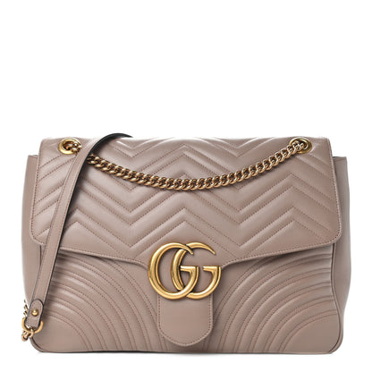 Gucci Calfskin Matelasse Large GG Marmont Shoulder Bag Porcelain Rose 1 of 9