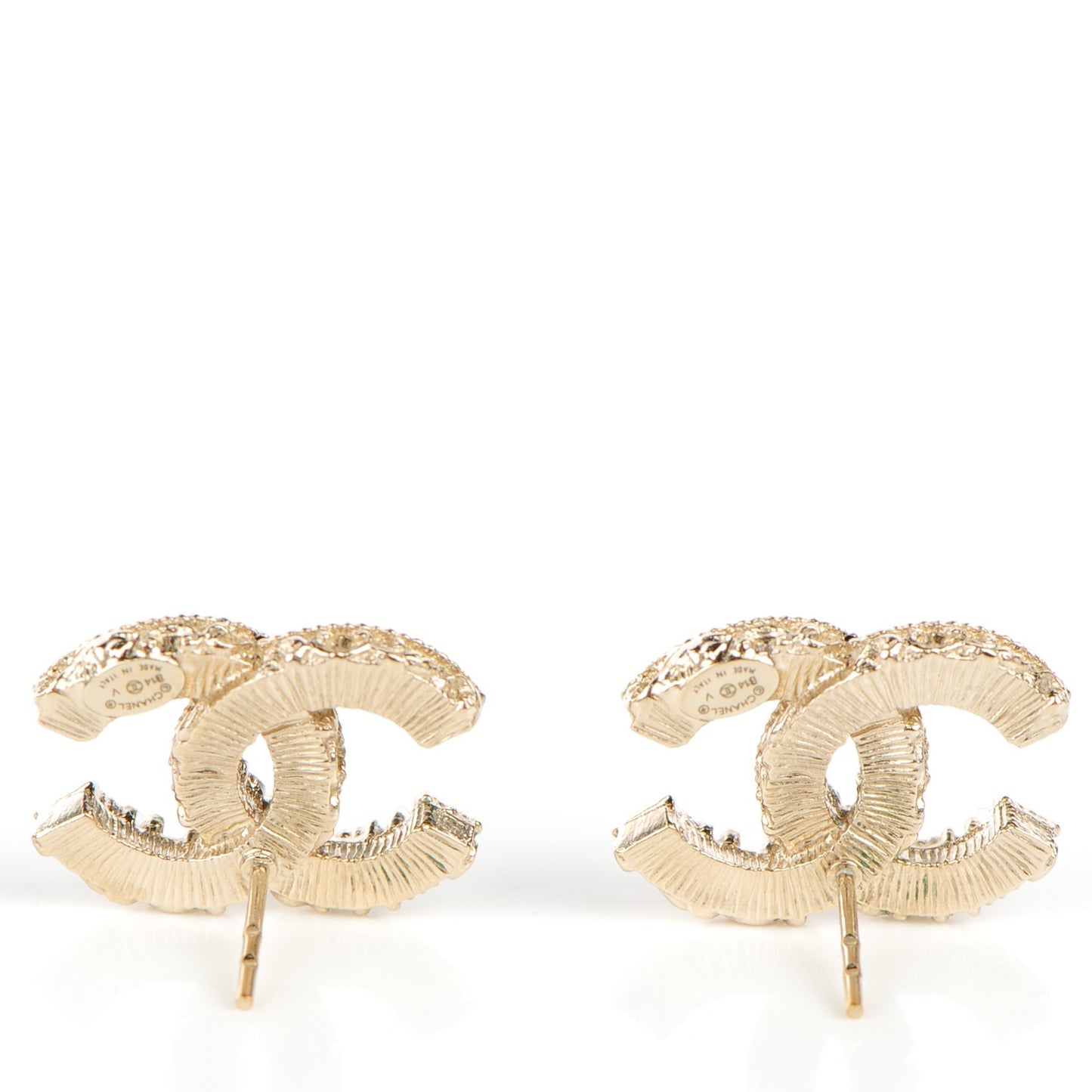 Enamel CC Earrings Black Silver