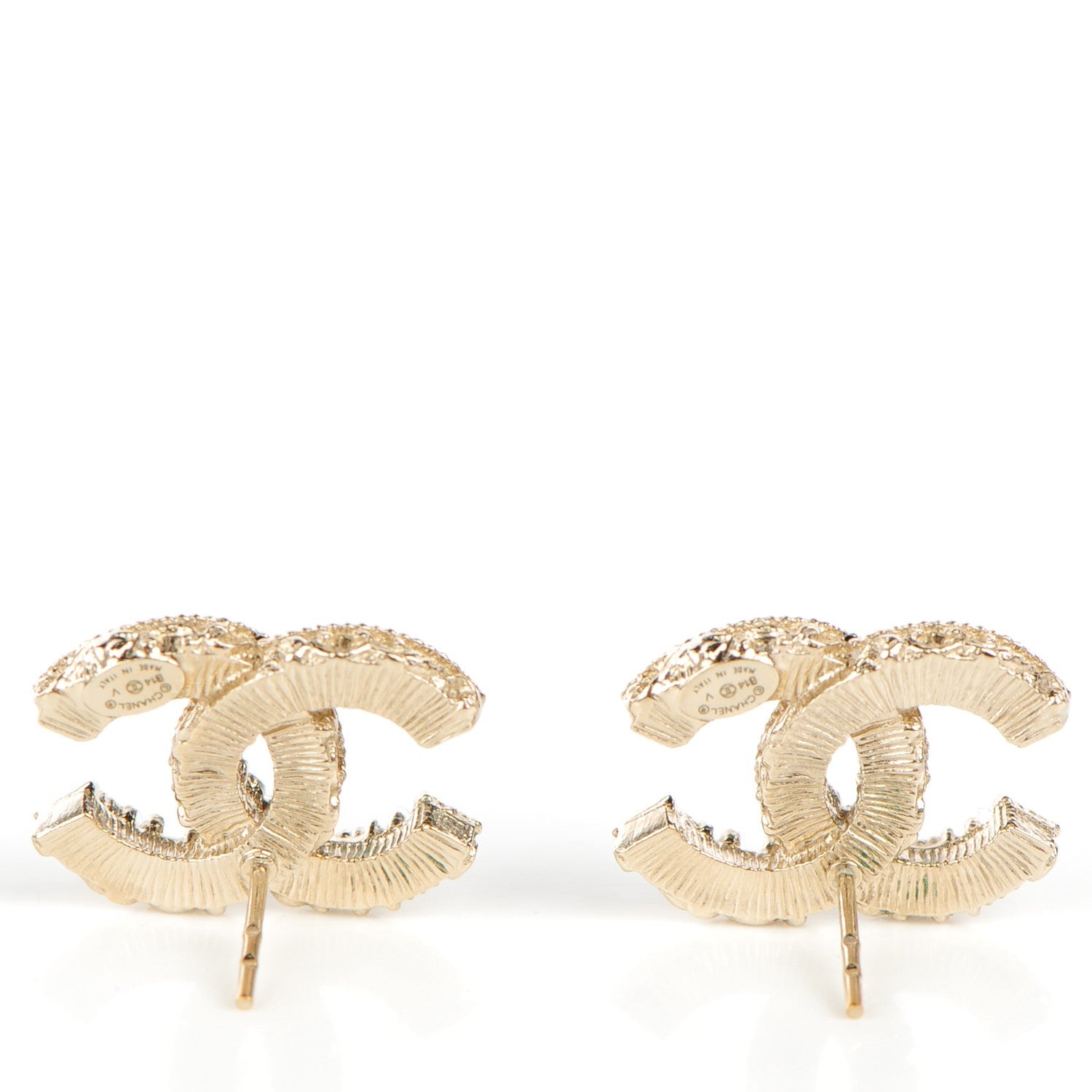 Chanel Enamel CC Earrings Black Silver 3 of 5