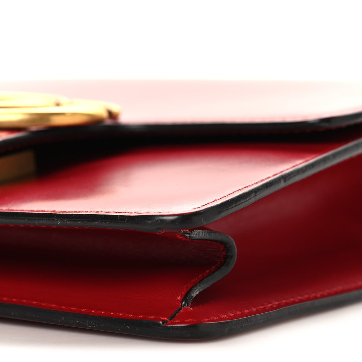 Knight Calfskin Small GG Marmont Chain Handle Bag Hibiscus Red