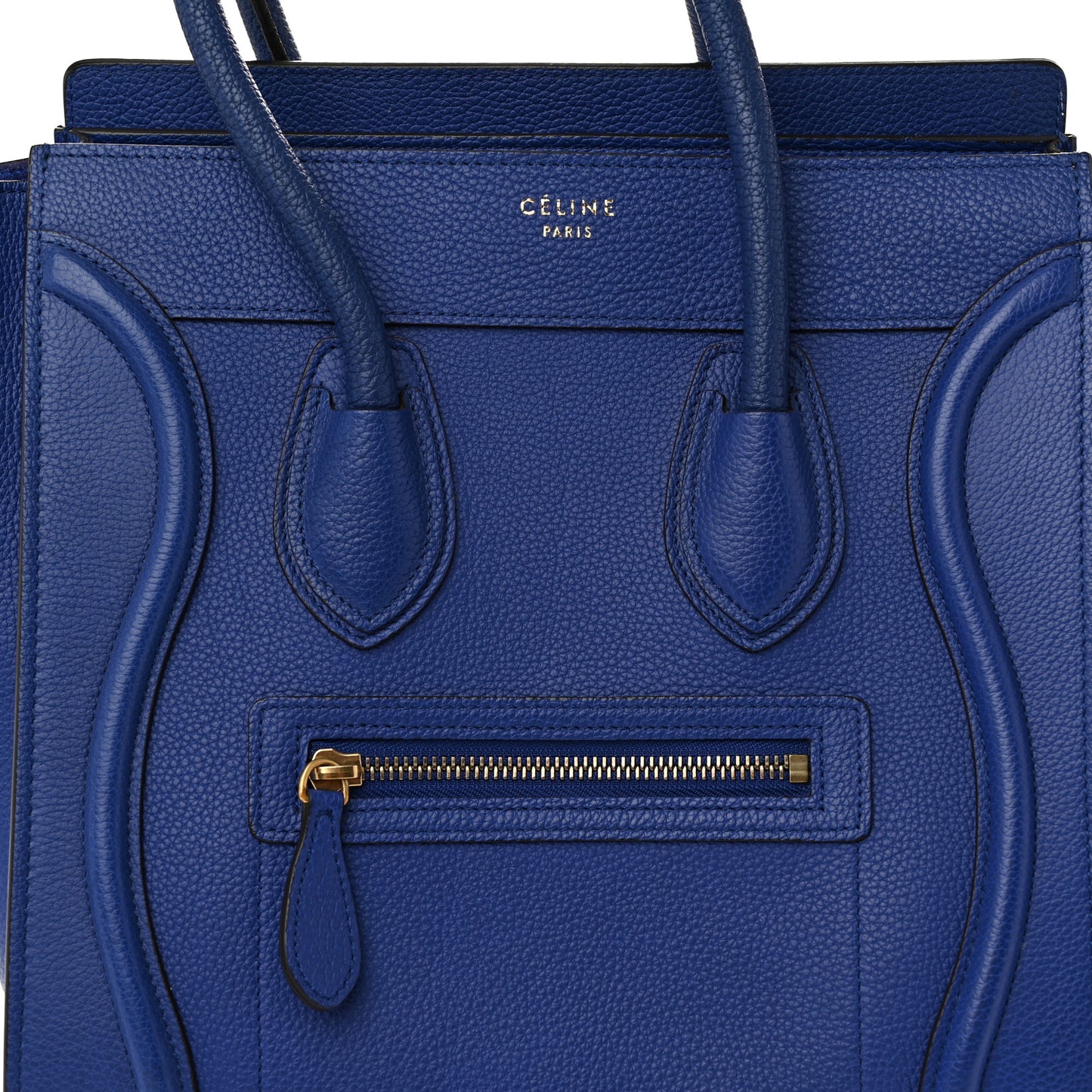 Drummed Calfskin Micro Luggage Indigo