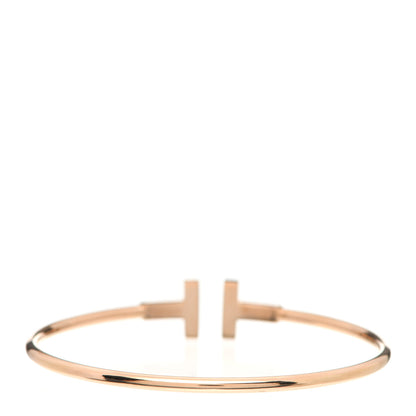 Tiffany 18K Rose Gold Mother of Pearl T Wire Bracelet 3 of 5