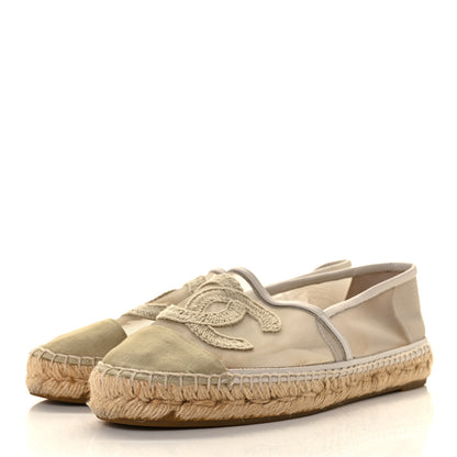 Chanel Mesh Grosgrain CC Espadrilles 38 Gold 3 of 9