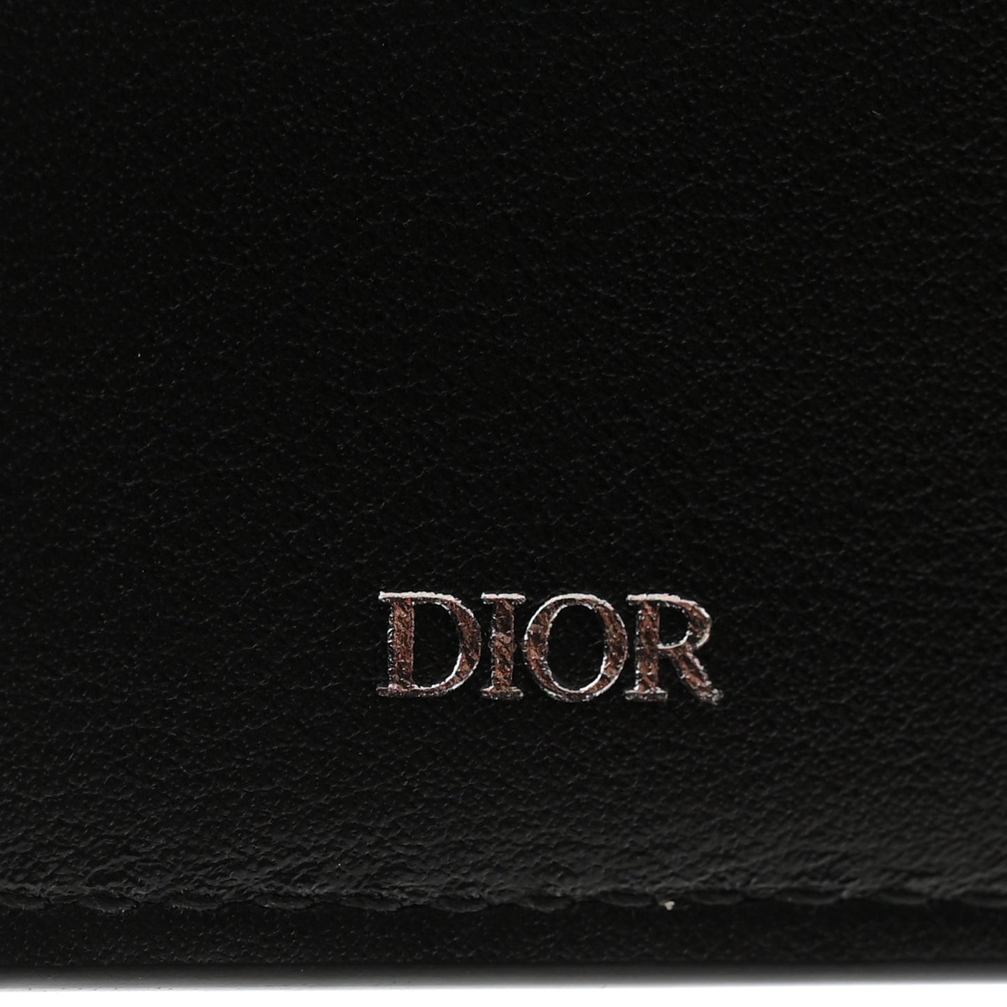 Grained Calfskin CD Icon Bifold Wallet Black