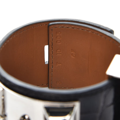 Hermes Shiny Alligator Collier de Chien CDC Bracelet S Black 4 of 6