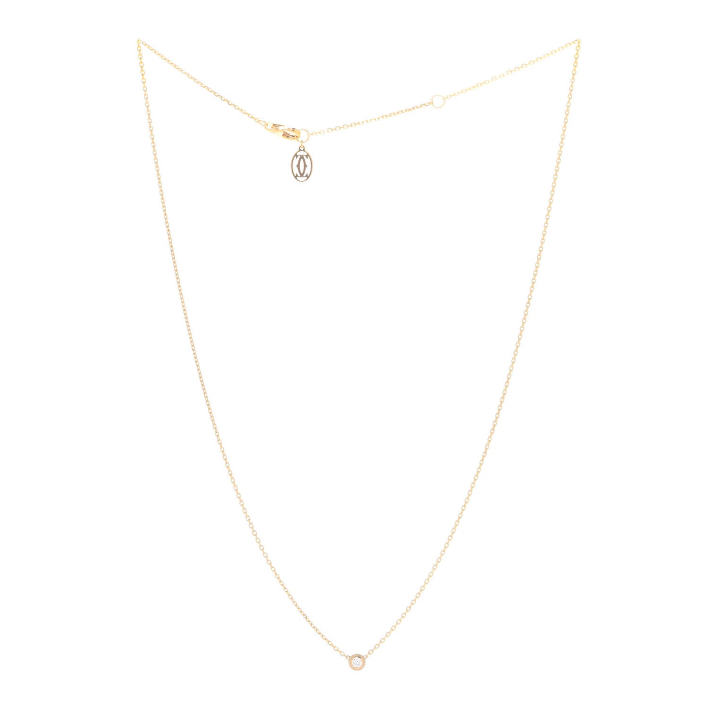 18K Yellow Gold Diamond XS D'Amour Pendant Necklace