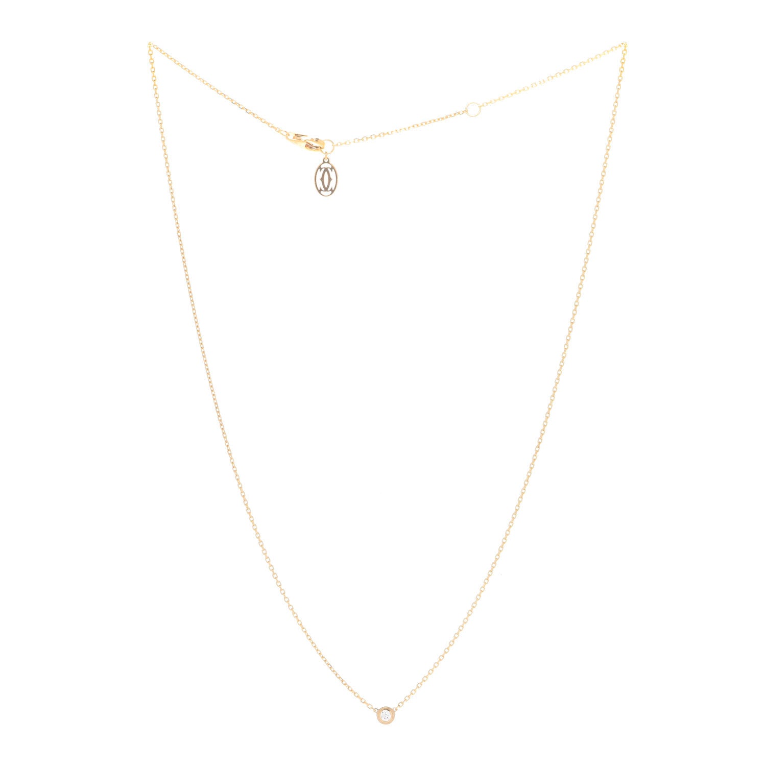 Cartier 18K Yellow Gold Diamond XS D'Amour Pendant Necklace 3 of 7