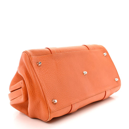 Christian Dior Grained Calfskin Frame Satchel Orange 4 of 18
