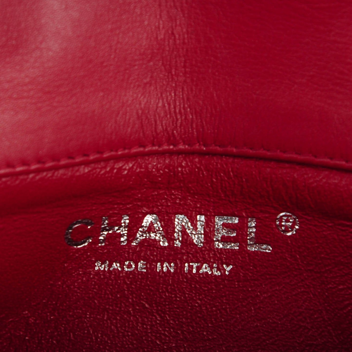 Patent Calfskin Quilted Extra Mini Flap Red