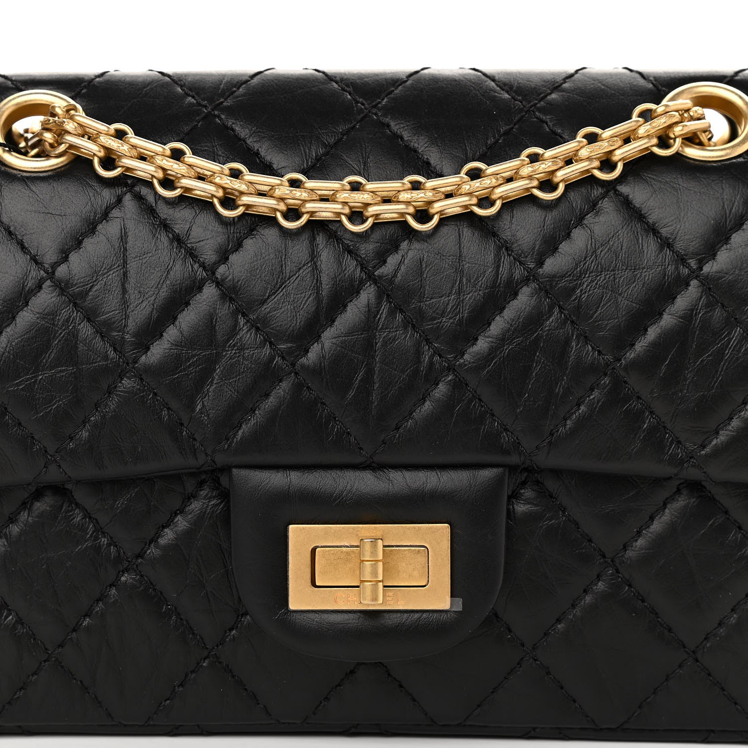 Chanel Aged Calfskin Quilted 2.55 Reissue Mini Flap Black 8 of 11