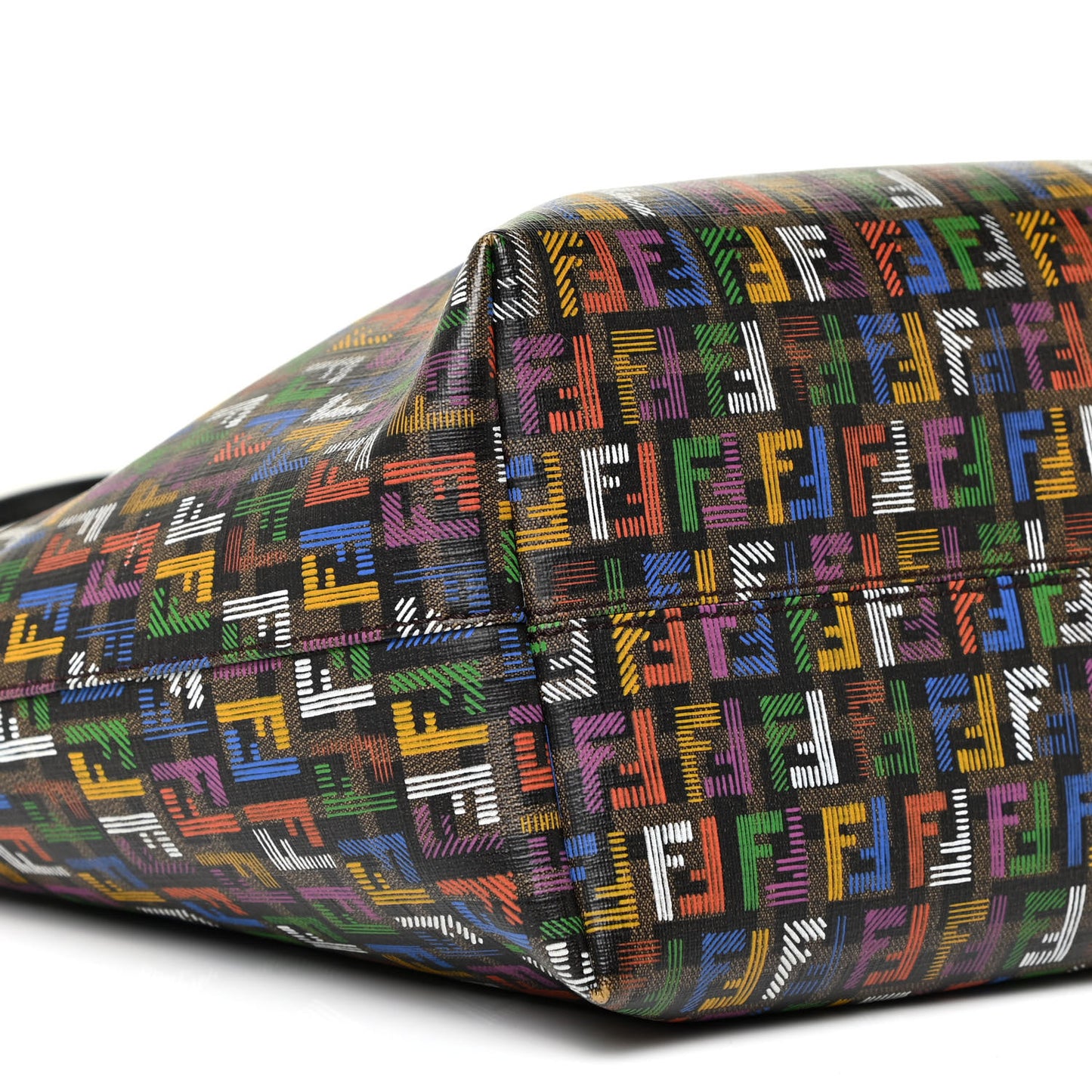 Zucca Spalmati Patent Zucchino Screen Print Medium Roll Tote Tobacco Multicolor Black