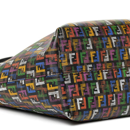Fendi Zucca Spalmati Patent Zucchino Screen Print Medium Roll Tote Tobacco Multicolor Black 9 of 15