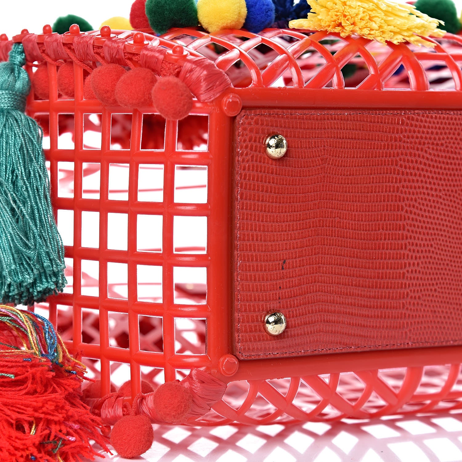 Dolce & Gabbana PVC Cage Market Tote Red 8 of 10