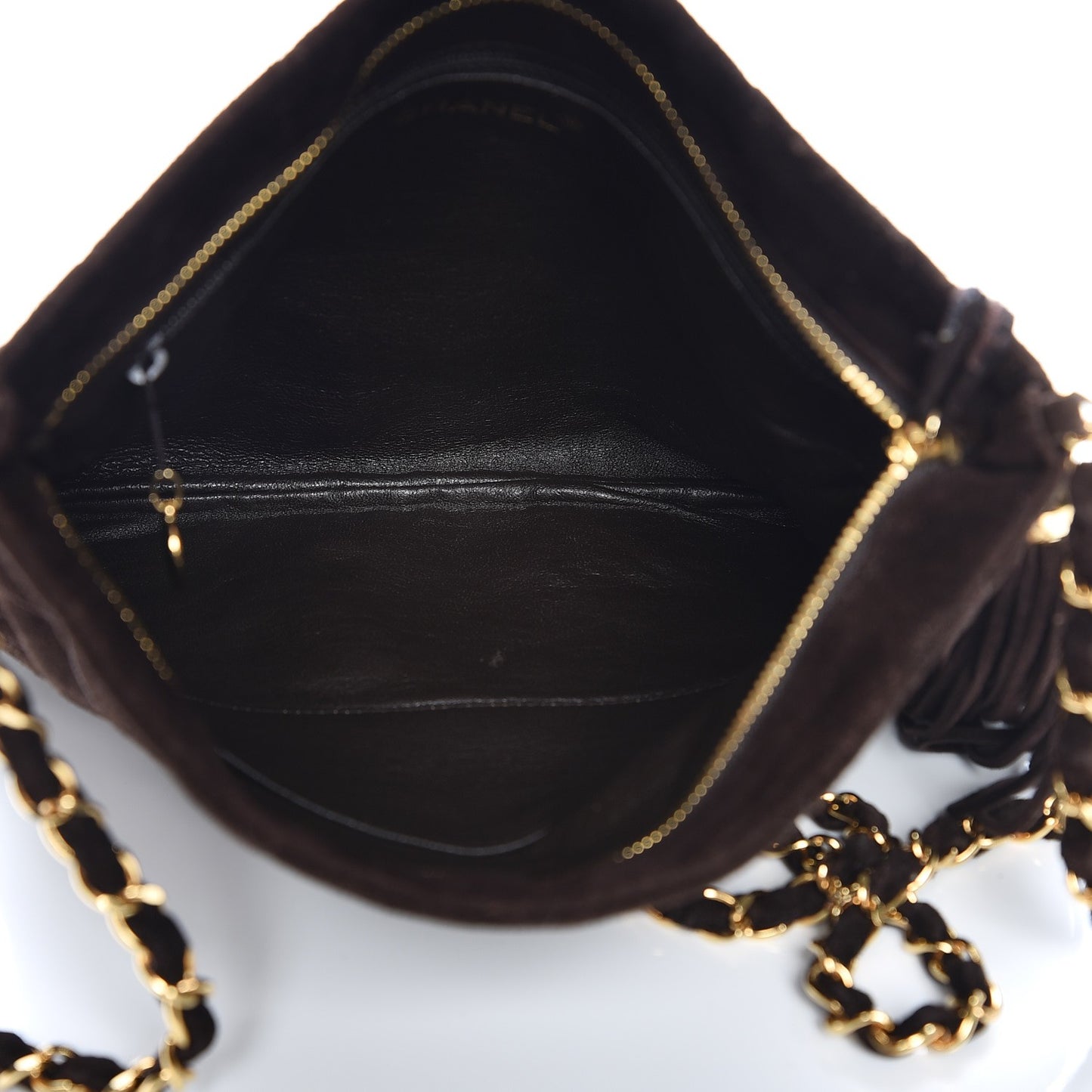 Suede Tassel Shoulder Bag Brown