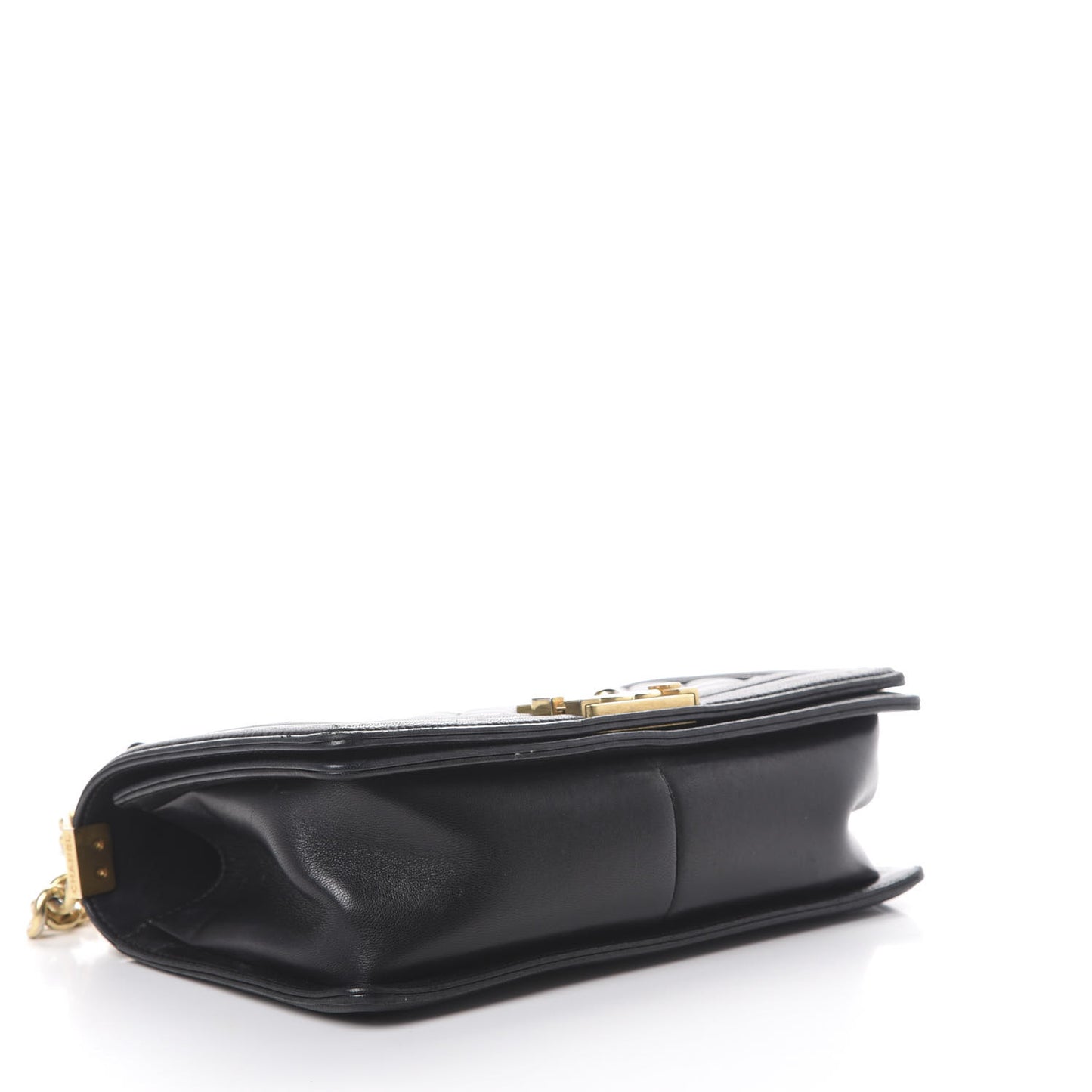 Lambskin Quilted Medium Boy Flap Black