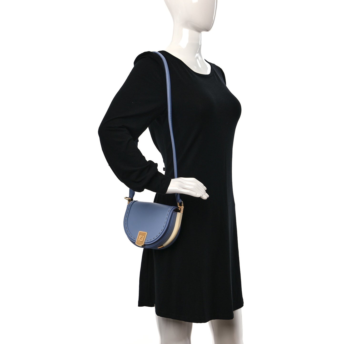 Vitello King Plexiglass Moonlight Shoulder Bag Azzurro Sky