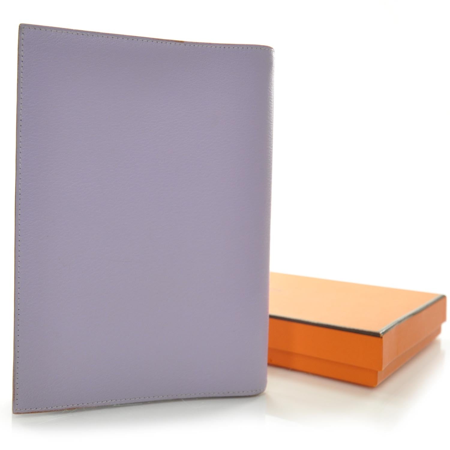 Hermes Chevre Mysore Globe Trotter Agenda Cover Lilac 3 of 9
