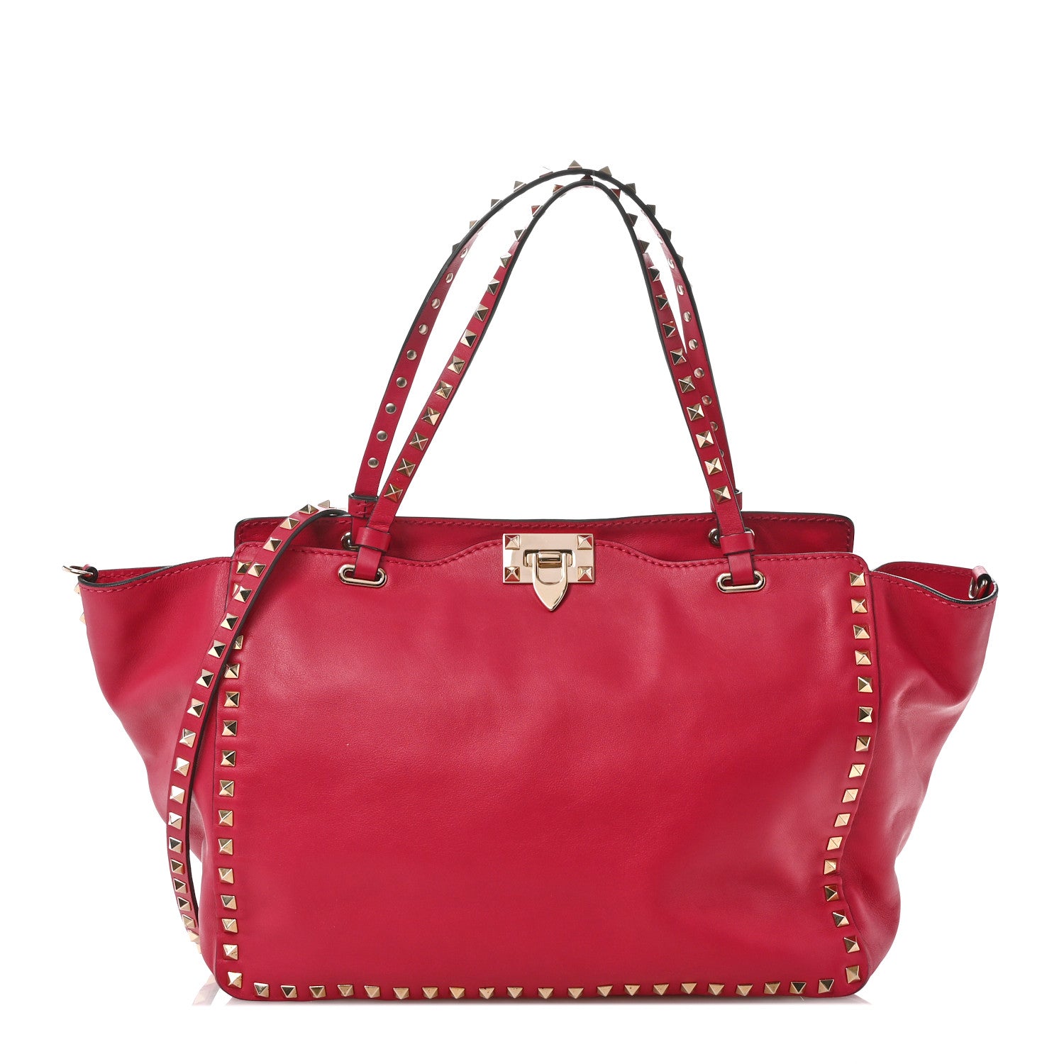 Valentino Garavani Vitello Medium Rockstud Tote Deep Rose 1 of 11