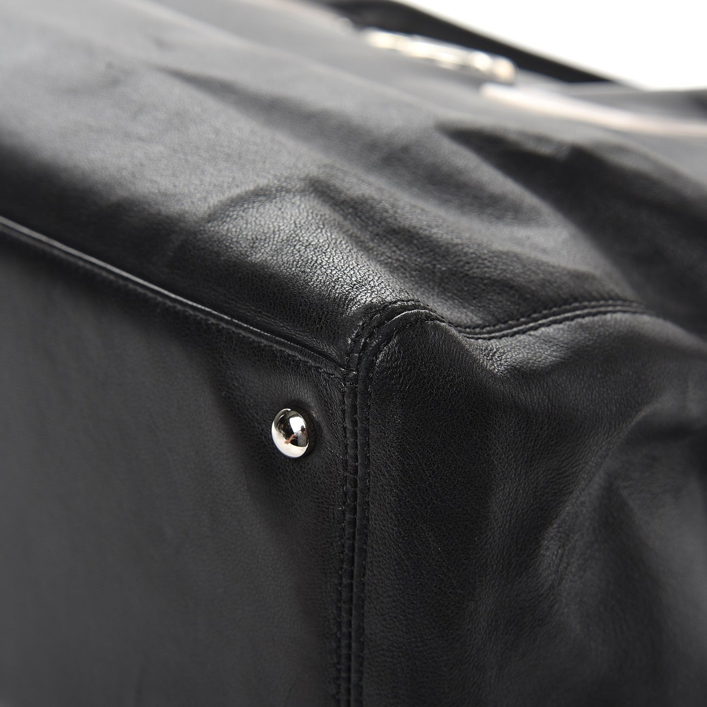 Lambskin Executive Cerf Shopper Tote Black
