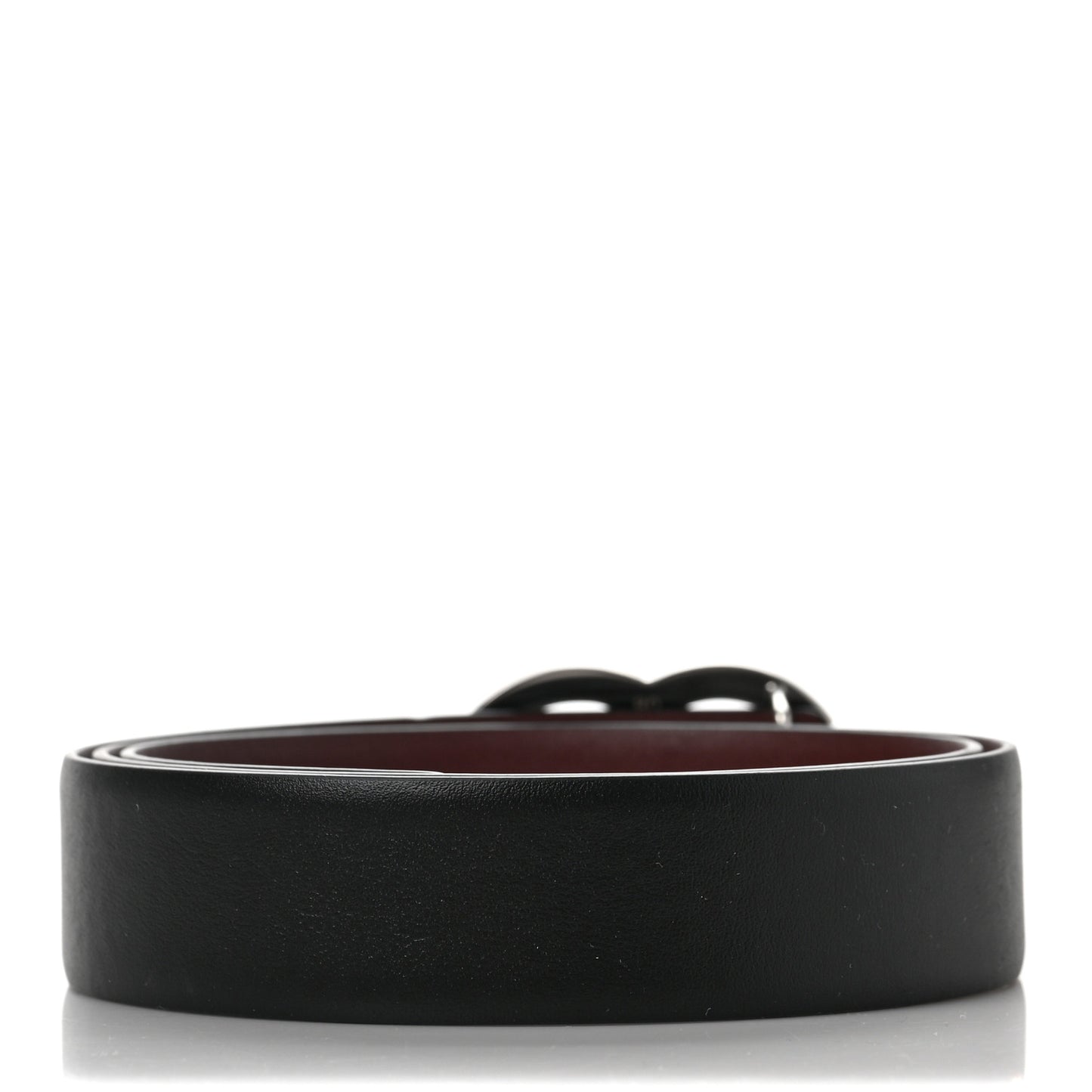Calfskin CC Reversible Belt 80 32 Black Burgundy