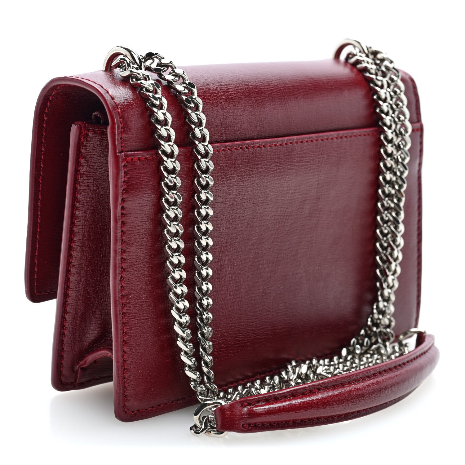 Saint Laurent Calfskin Monogram Sunset Chain Wallet Palissandre 3 of 9