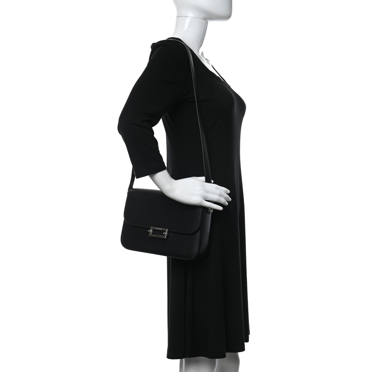 Saint Laurent Fermoir Satchel Shoulder Bag Black 2 of 8