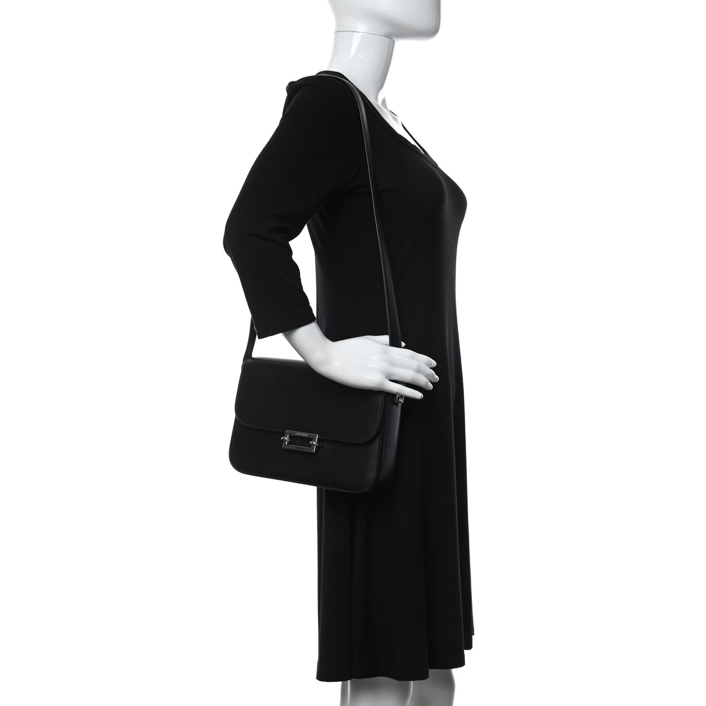 Fermoir Satchel Shoulder Bag Black