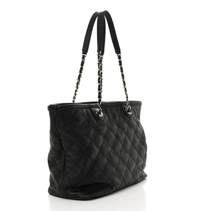 Chanel Grained Calfskin Quilted Small Daily Shopping Tote Black 4 of 14