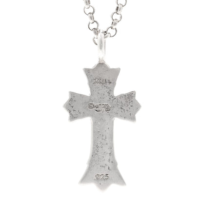 Chrome Hearts Sterling Silver Diamond Double Cross Pendant Necklace 4 of 5