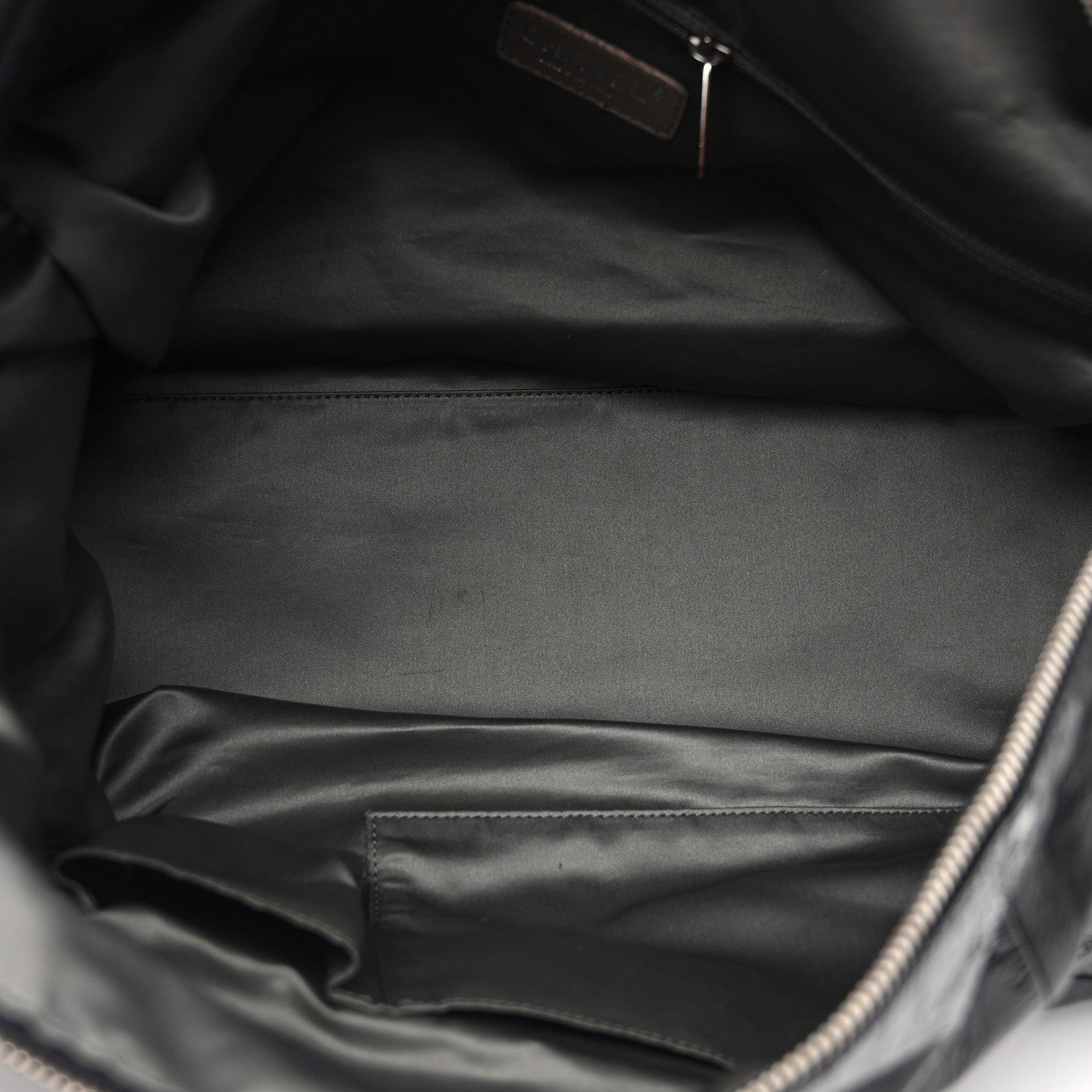 Chanel Lambskin Patent Calfskin Brooklyn Patchwork Hobo Black 5 of 11