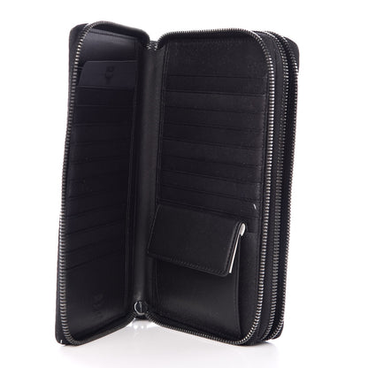 MCM Heritage Visetos Large Double Zip Around Clutch Cognac 6 of 9