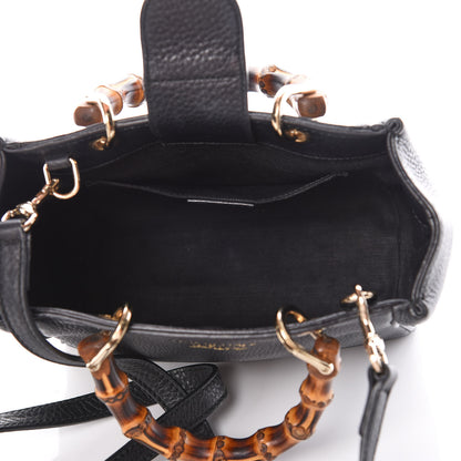 Gucci Cellarius Calfskin Mini Bamboo Shopper Tote Black 7 of 9