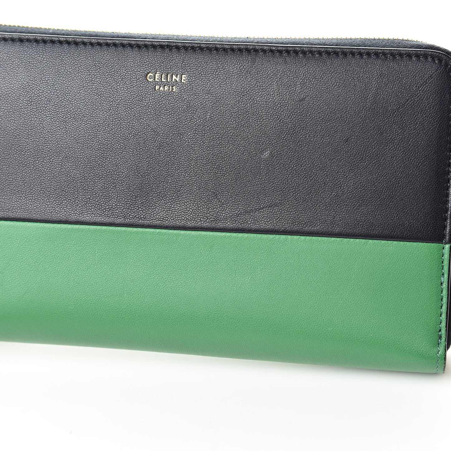 Lambskin Large Zip Around Multifunction Wallet Grass Navy
