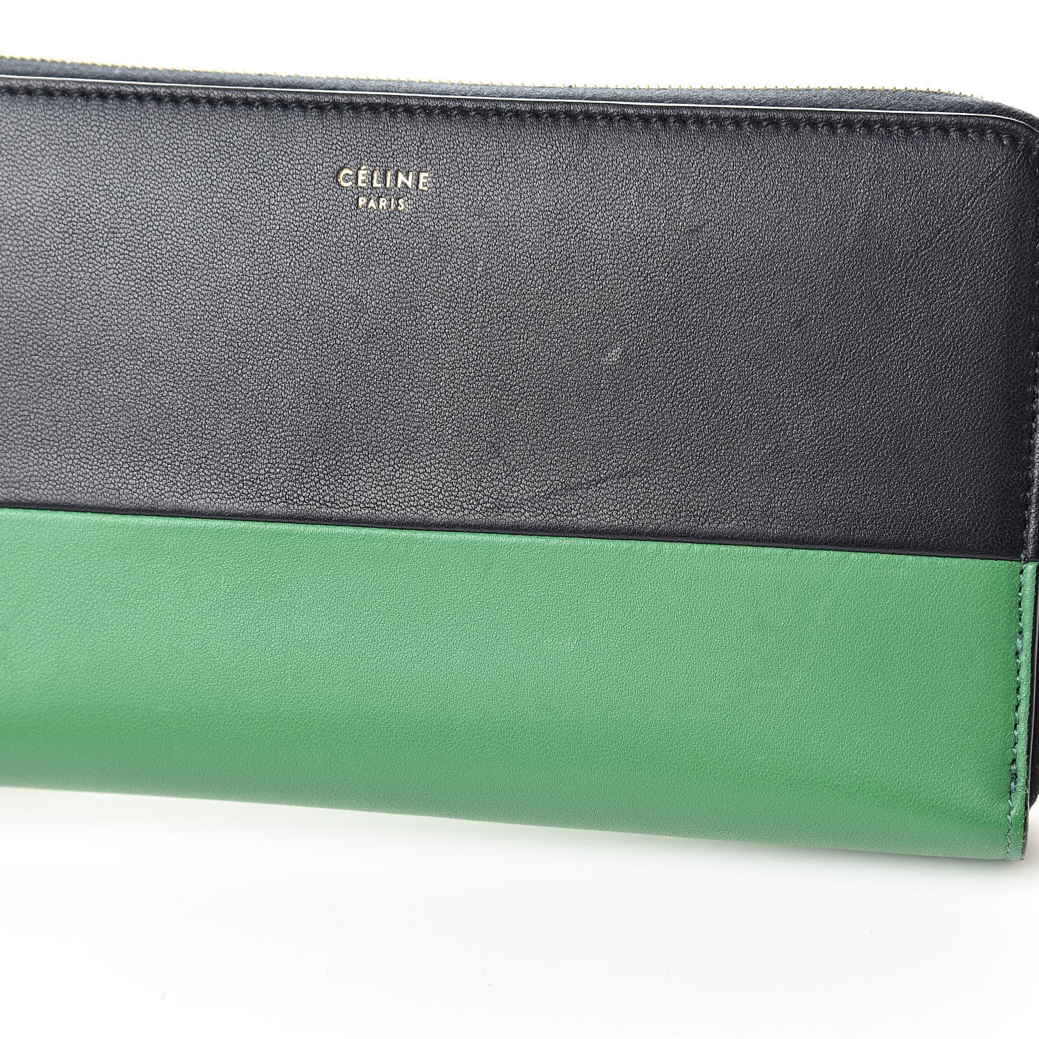 Celine Lambskin Large Zip Around Multifunction Wallet Grass Navy 10 of 11