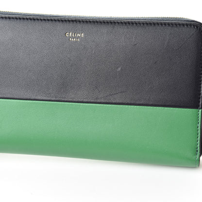 Celine Lambskin Large Zip Around Multifunction Wallet Grass Navy 10 of 11