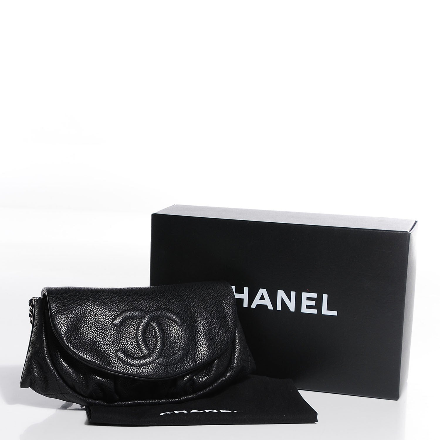 Chanel Caviar Half Moon Wallet On Chain WOC Black 9 of 9