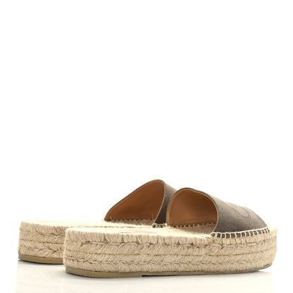 Prada Denim Logo Slide Espadrilles 39 Brown 4 of 8
