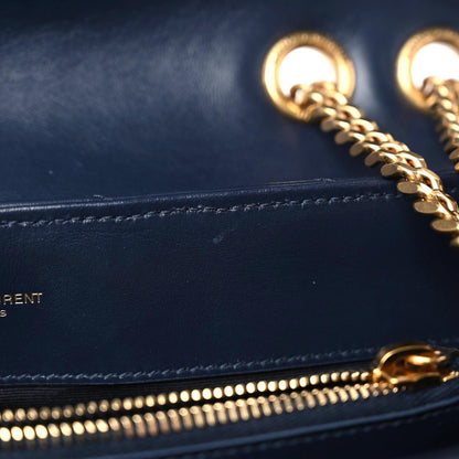 Saint Laurent Calfskin Y Quilted Monogram Medium Loulou Chain Satchel Deep Marine 9 of 15