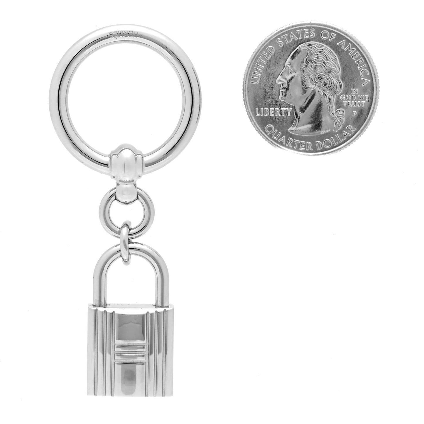 Palladium Mini Loop Charms Cadenas Scarf Ring Silver