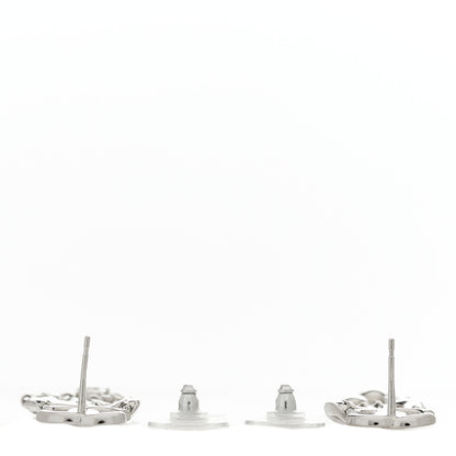 Chanel Crystal CC Bow Drop Earrings Silver 3 of 5