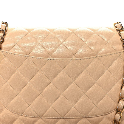 Chanel Caviar Quilted Jumbo Double Flap Beige 11 of 13