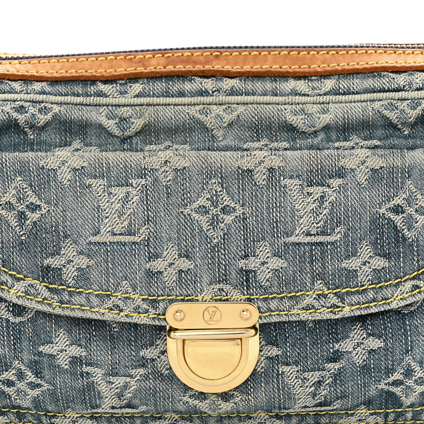 Monogram Denim Bum Bag Blue